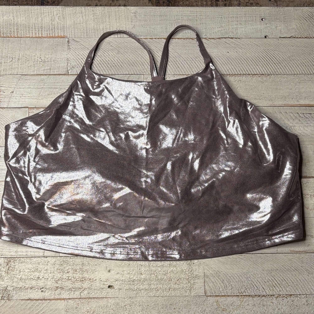 Old Navy Active Metallic Bronze Sports Bra 4X - Picture 2 of 15